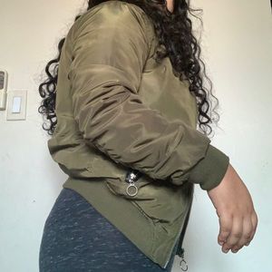 Army green bomber jacket
